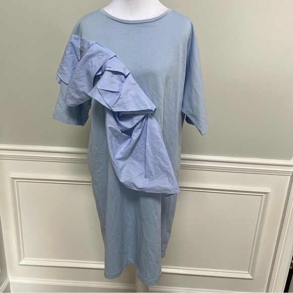COS NWT Light Blue Ruffle Mini Dress M - Picture 2 of 9